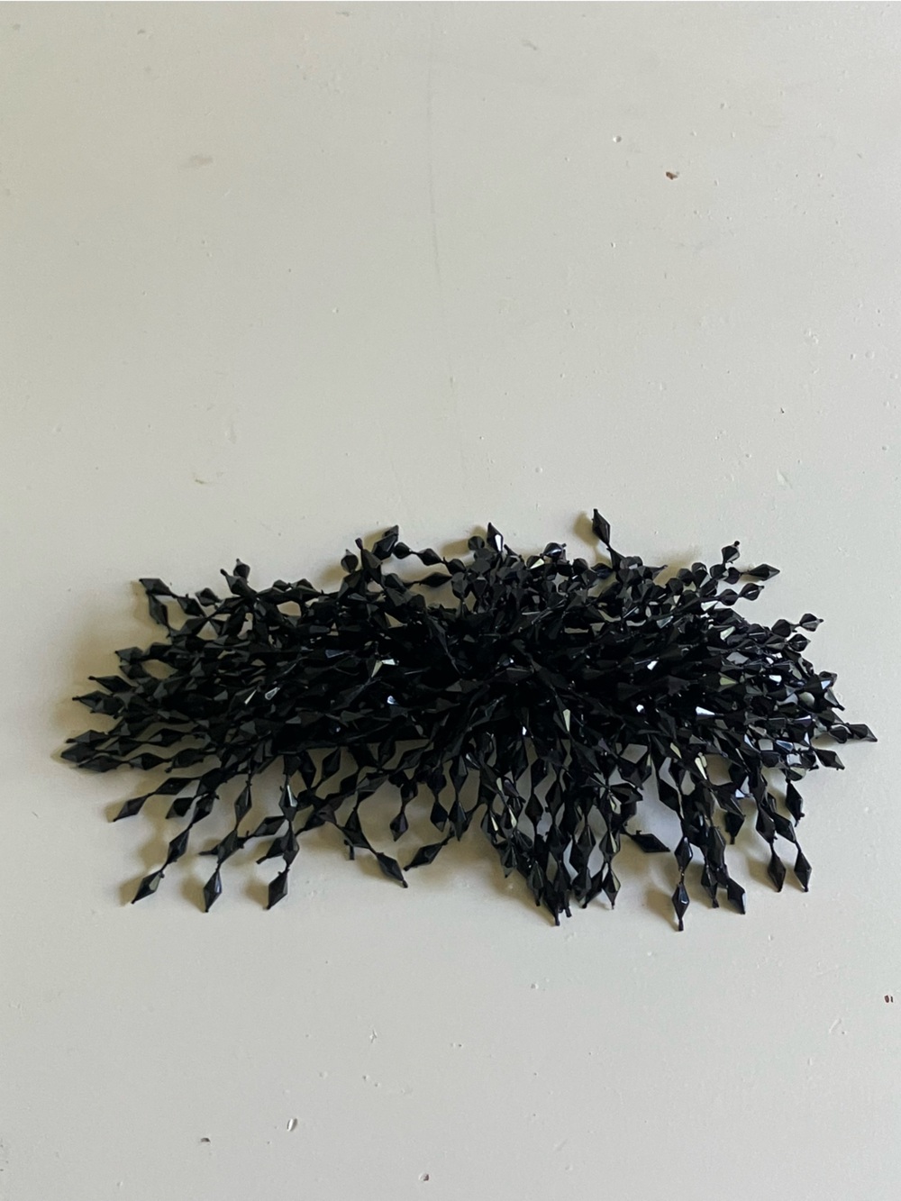 Vintage Made in France Black Beaded Barrette